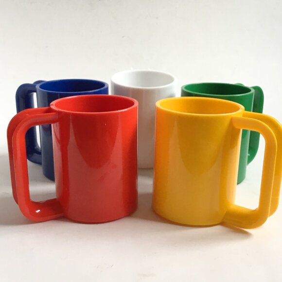 Mid-Century Space Age Ingrid Chicago Multicolor Stacking Picnic Cups Set of 5 - Picture 2 of 15